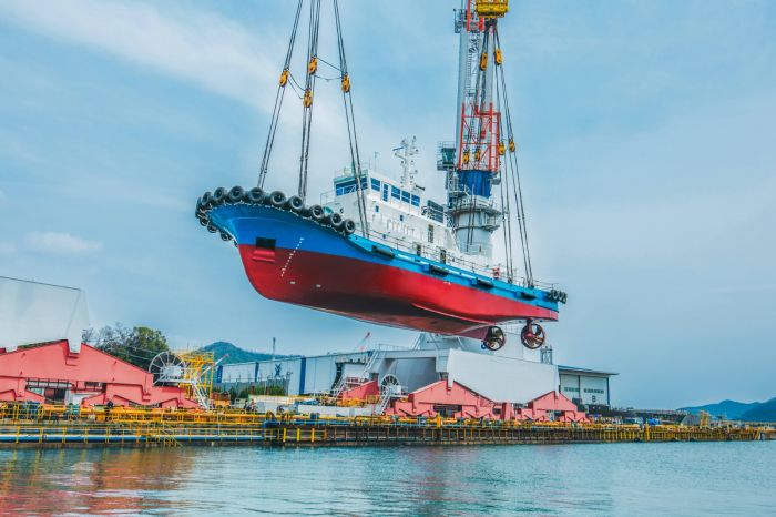 Tsuneishi Shipbuilding launched Japan's first hydrogen-powered tugboat.