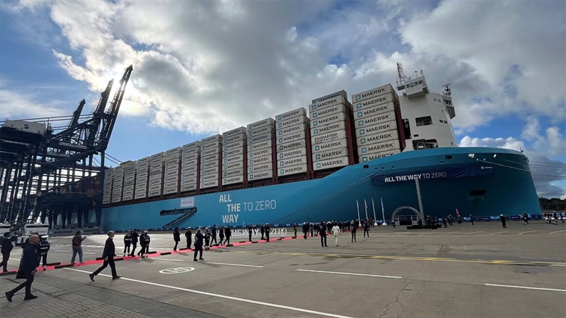 Sea Maersk has christened its new container ship, the Adrian Mærsk. Maersk has christened its new container ship, the Adrian Mærsk.
