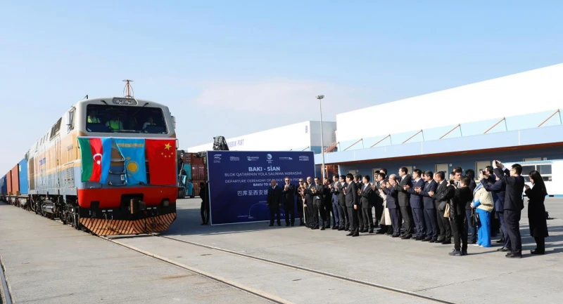 The first export train from Azerbaijan to China departed along the Middle Corridor.
