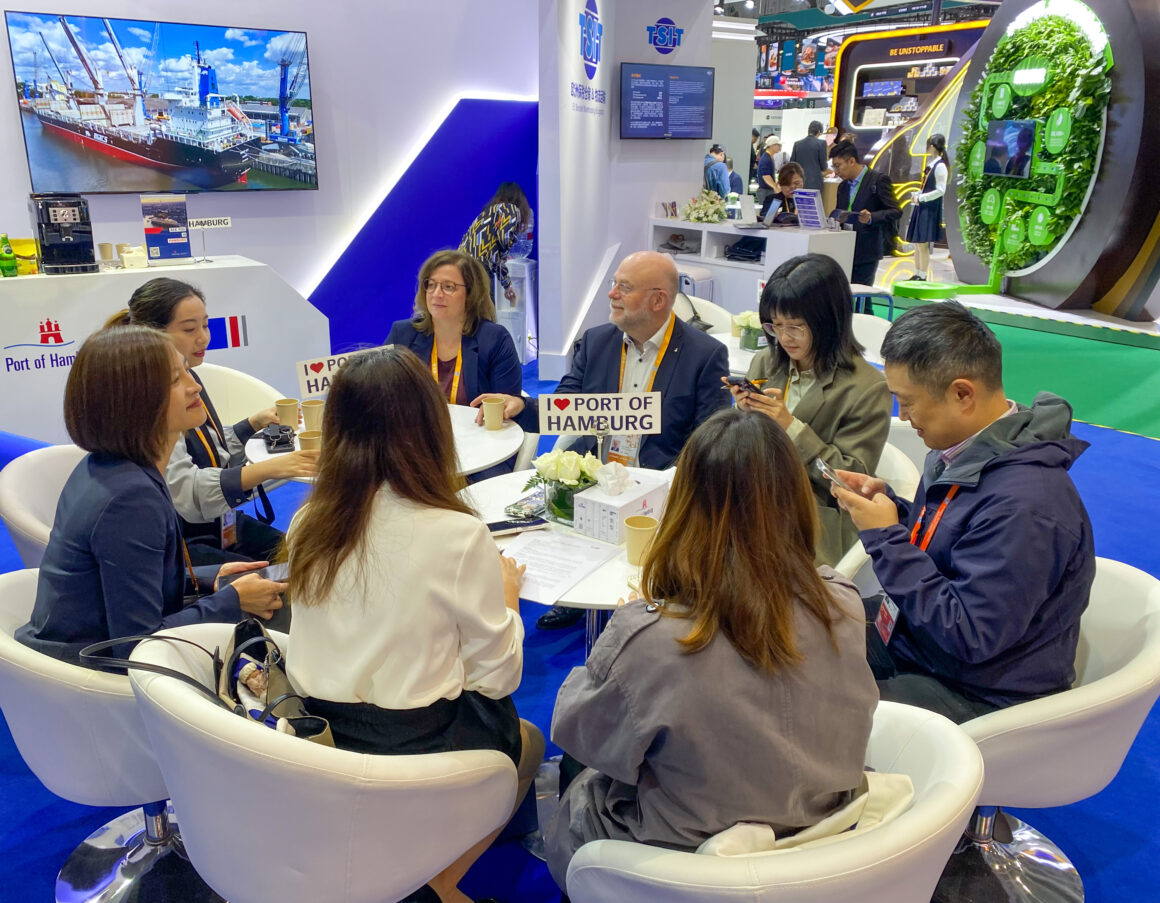 Port of Hamburg at CIIE: Sustainable logistics solutions and green corridors.