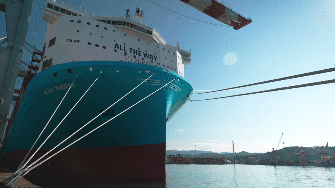 The container ship Alva Maersk called at the port of La Spezia for the first time as part of the global environmental program.