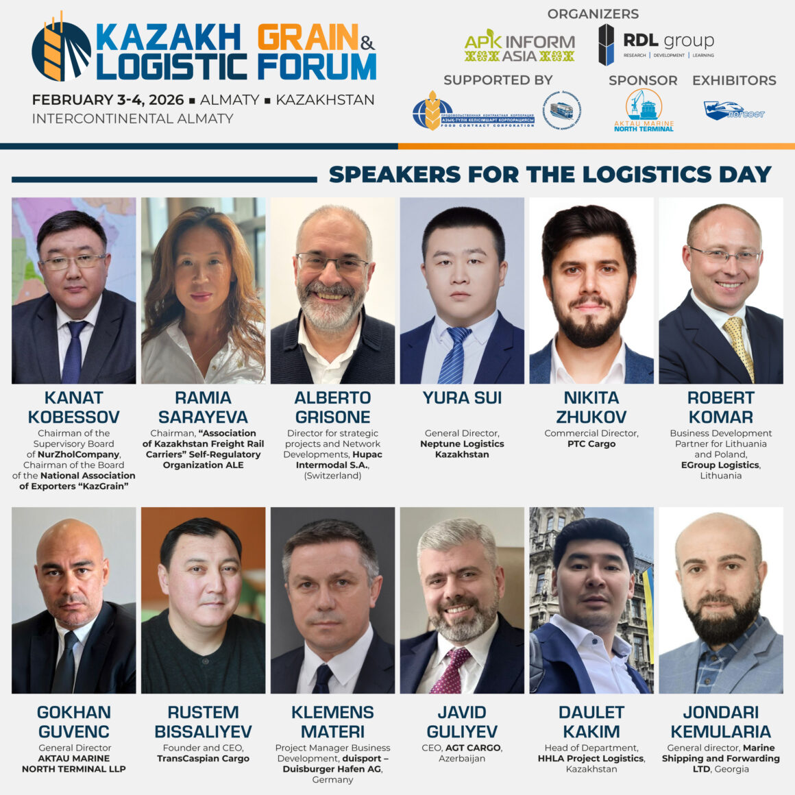 Participants of KAZAKH GRAIN & LOGISTIC FORUM will get insights from leading logistics market players.