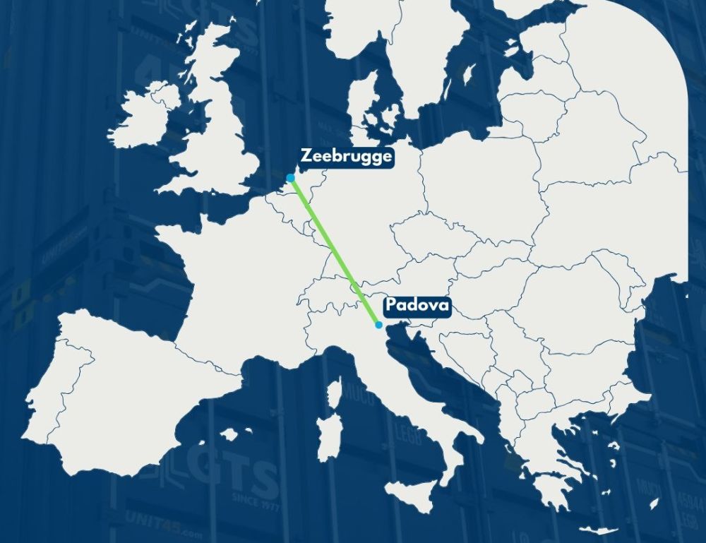Europe GTS launches Padua–Zeebrugge intermodal rail service. GTS launches Padua–Zeebrugge intermodal rail service.